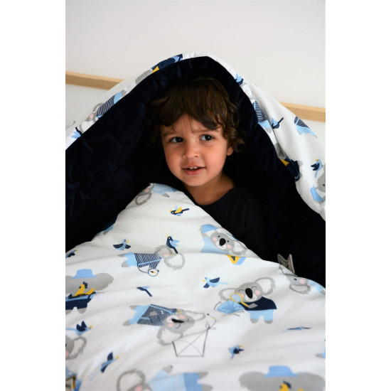 Dětská hrací deka #ILOVEPANDA PINK tmavě šedá 110x140 cm